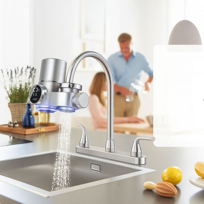Eau filtrée coulant du robinet équipé du filtre Piplox